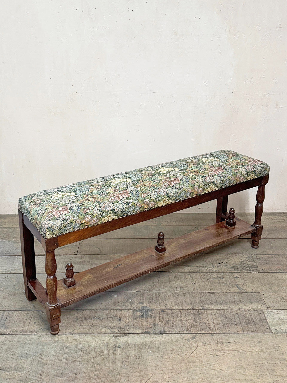 Upholstered bench with folding footstool (Reserved)