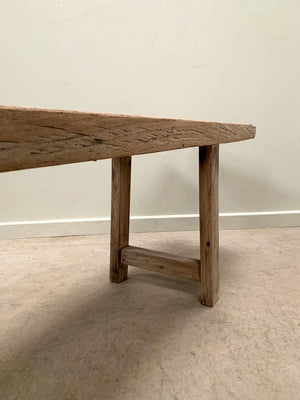 Long oak bench