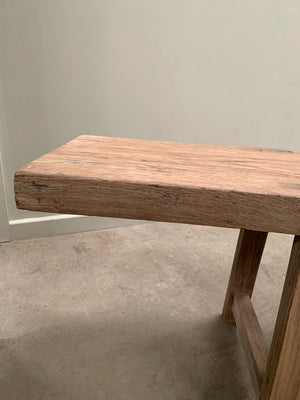Long oak bench