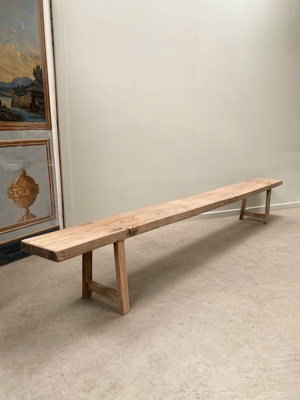 Long oak bench