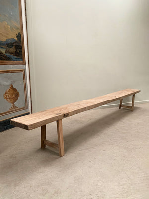 Long oak bench