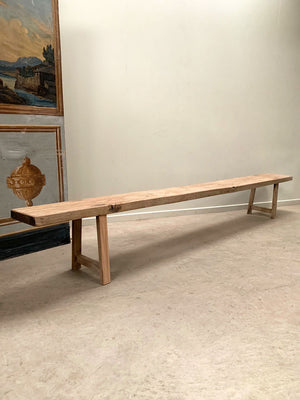 Long oak bench