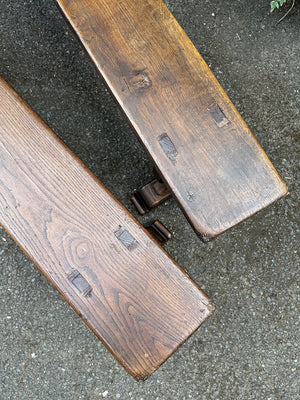 Pair of 19th century short benches