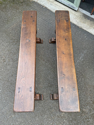 Pair of 19th century short benches