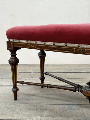 Upholstered bench 'as is' (or, £750 inc. re-upholstery, ex. fabric)