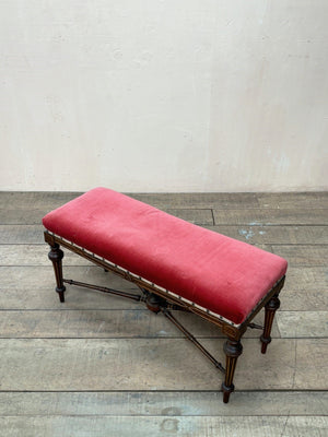 Upholstered bench 'as is' (or, £750 inc. re-upholstery, ex. fabric)