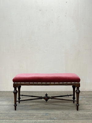 Upholstered bench 'as is' (or, £750 inc. re-upholstery, ex. fabric)