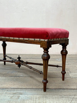 Upholstered bench 'as is' (or, £750 inc. re-upholstery, ex. fabric)