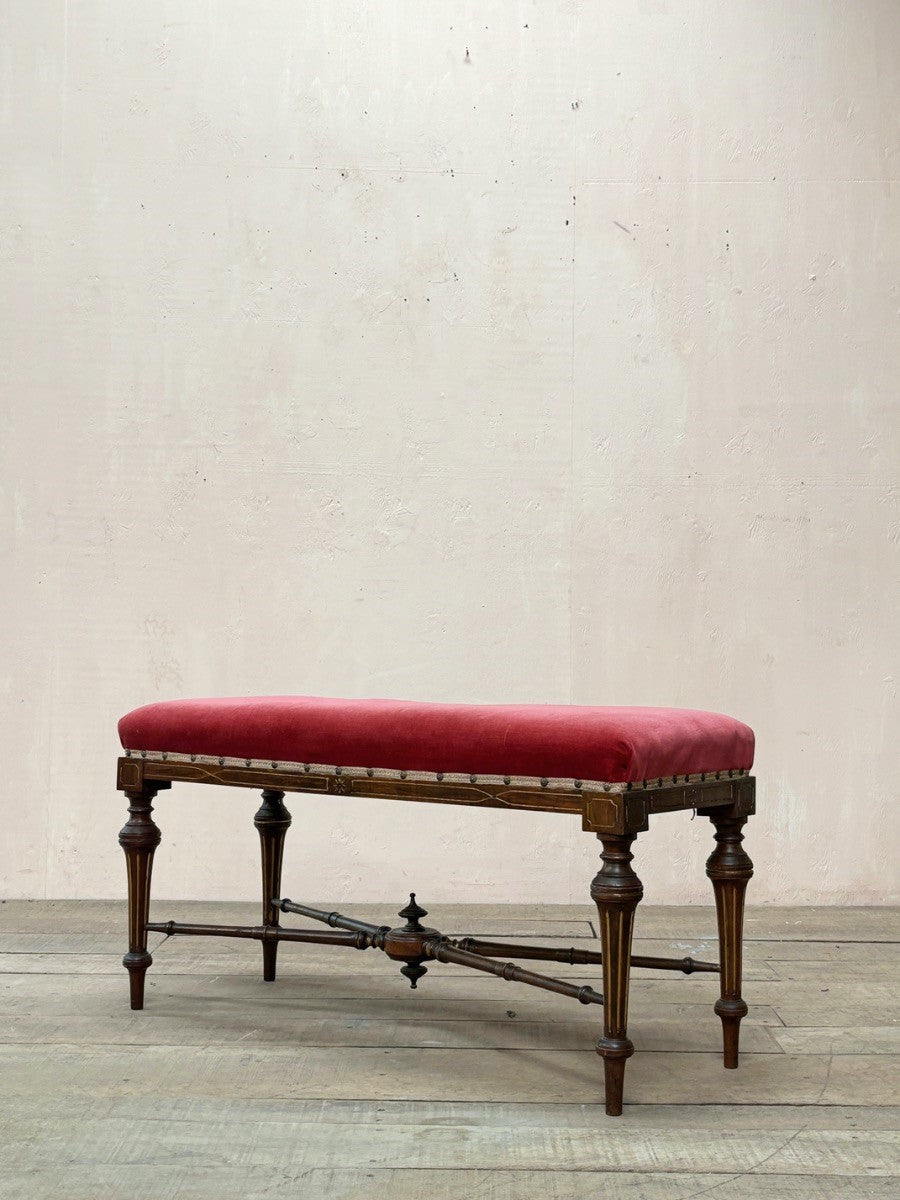 Upholstered bench 'as is' (or, £750 inc. re-upholstery, ex. fabric)