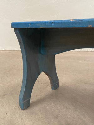 Blue wooden stool