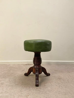 Green leather top stool