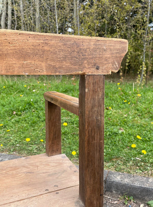 Pine and oak open arm bench