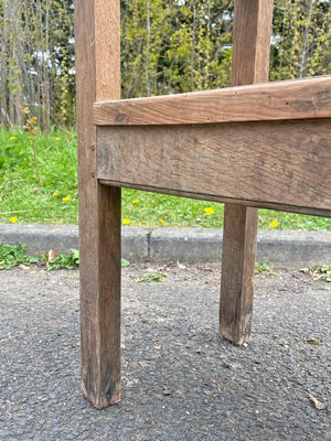Pine and oak open arm bench