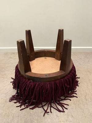 Two round upholstered stools for re-upholstery (each)