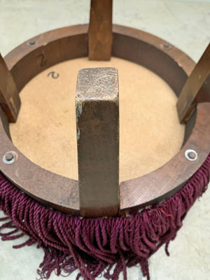 Two round upholstered stools for re-upholstery (each)