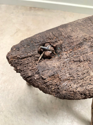 Rustic demi-lune stool
