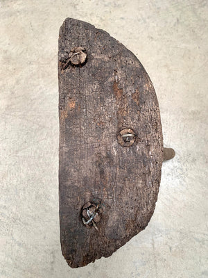Rustic demi-lune stool