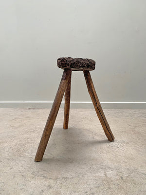 Rustic demi-lune stool