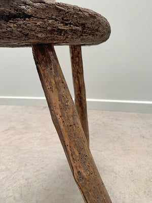 Rustic demi-lune stool