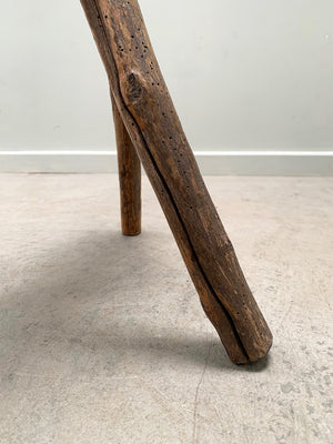 Rustic demi-lune stool