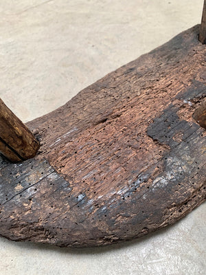 Rustic demi-lune stool