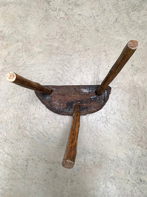 Rustic demi-lune stool