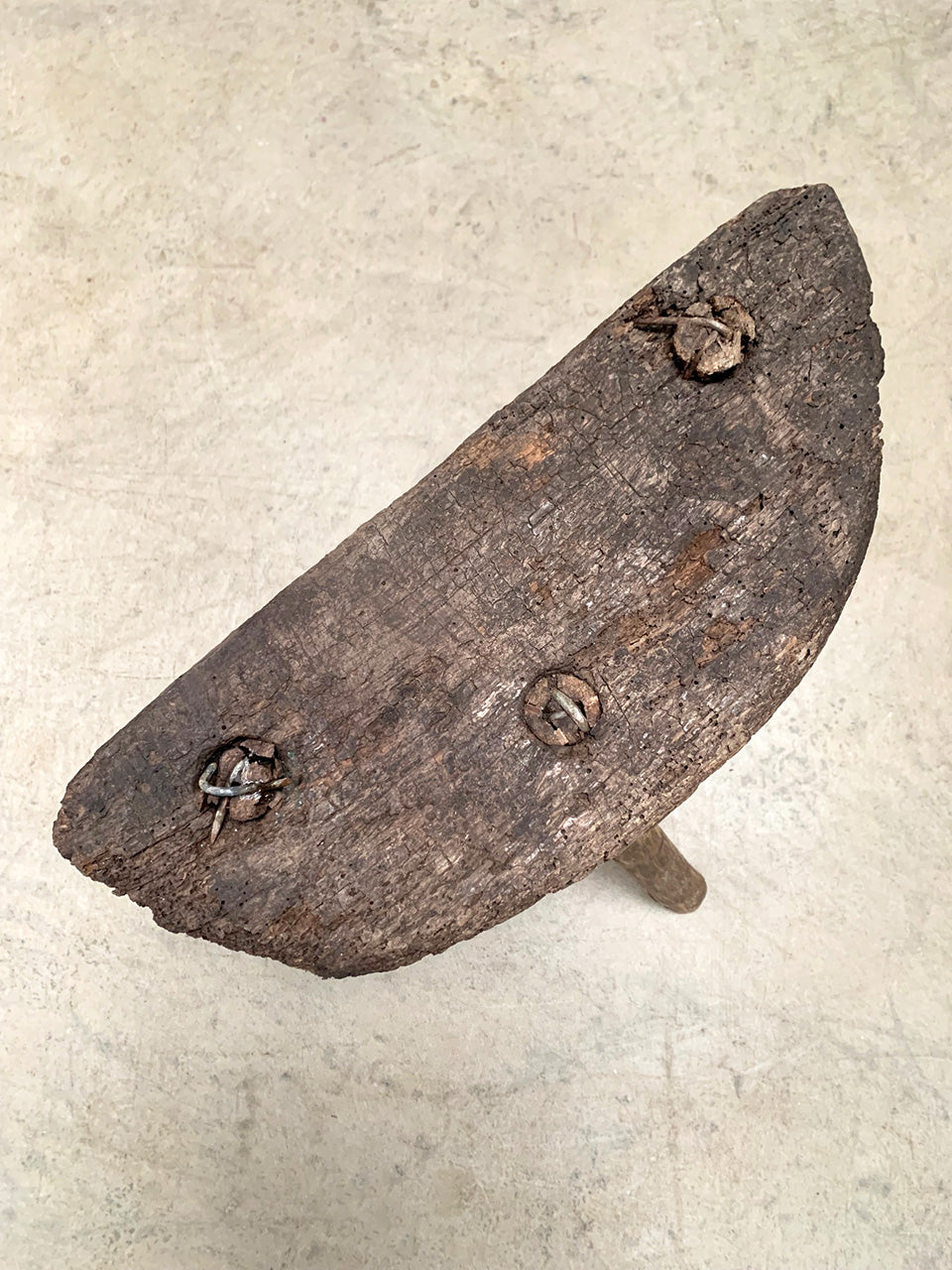 Rustic demi-lune stool