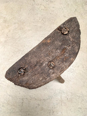 Rustic demi-lune stool
