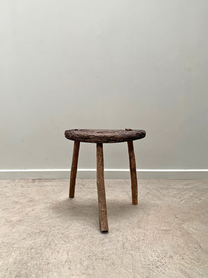 Rustic demi-lune stool