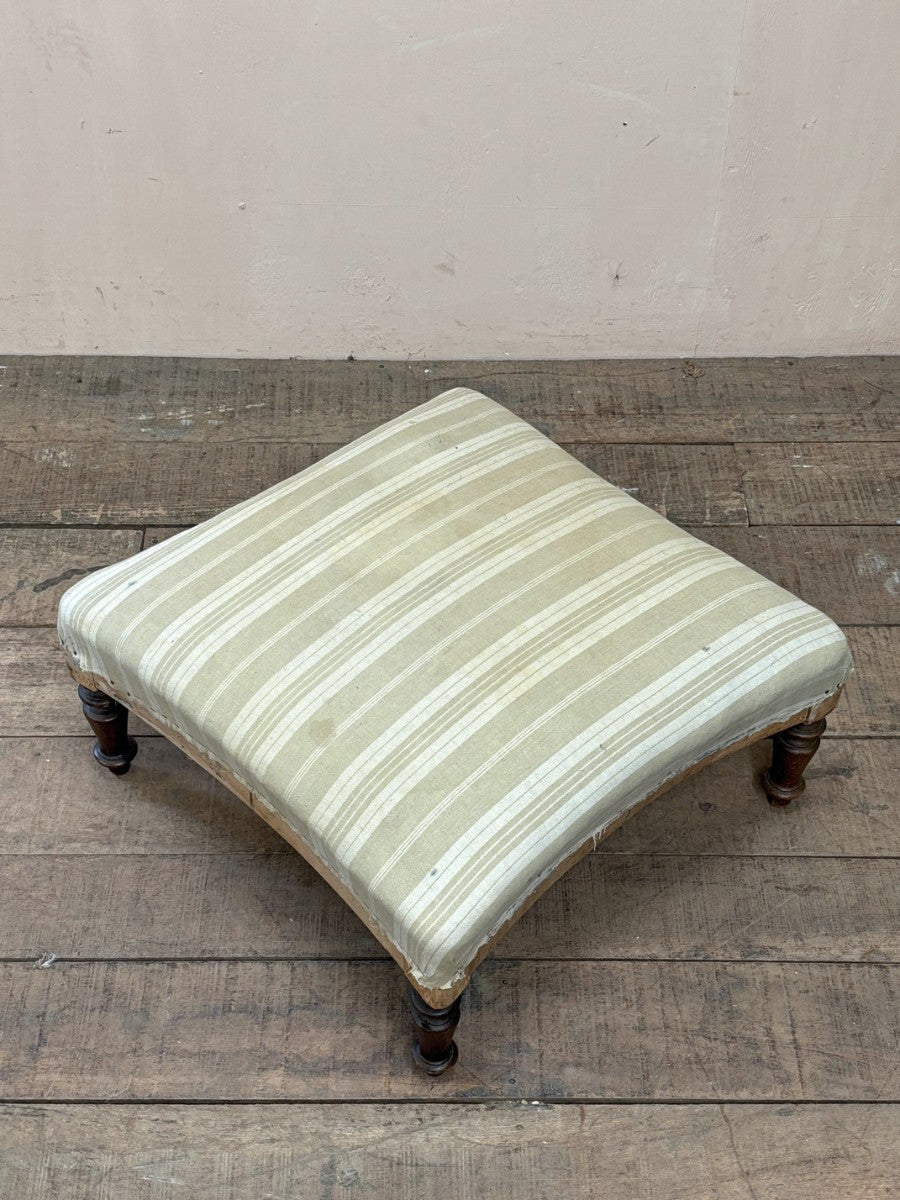 Ticking footstool 'as is'