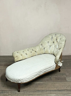 Buttoned chaise 'as is' (or £1,900 restored and re-upholstered, ex. fabric)