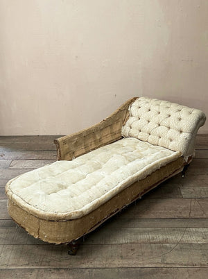 Buttoned chaise longue 'as is' (or £2,000 inc. restoration & re-upholstery)