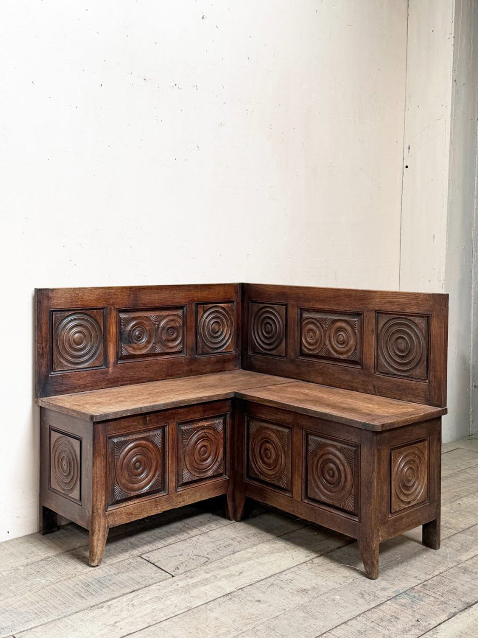 Oak corner bench