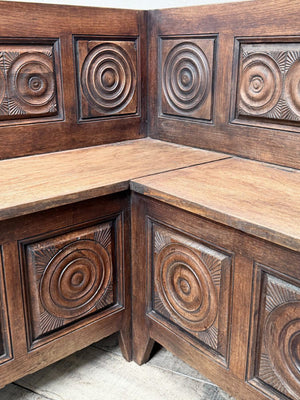 Oak corner bench