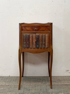 Book fronted bedside cabinet
