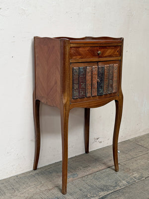 Book fronted bedside cabinet