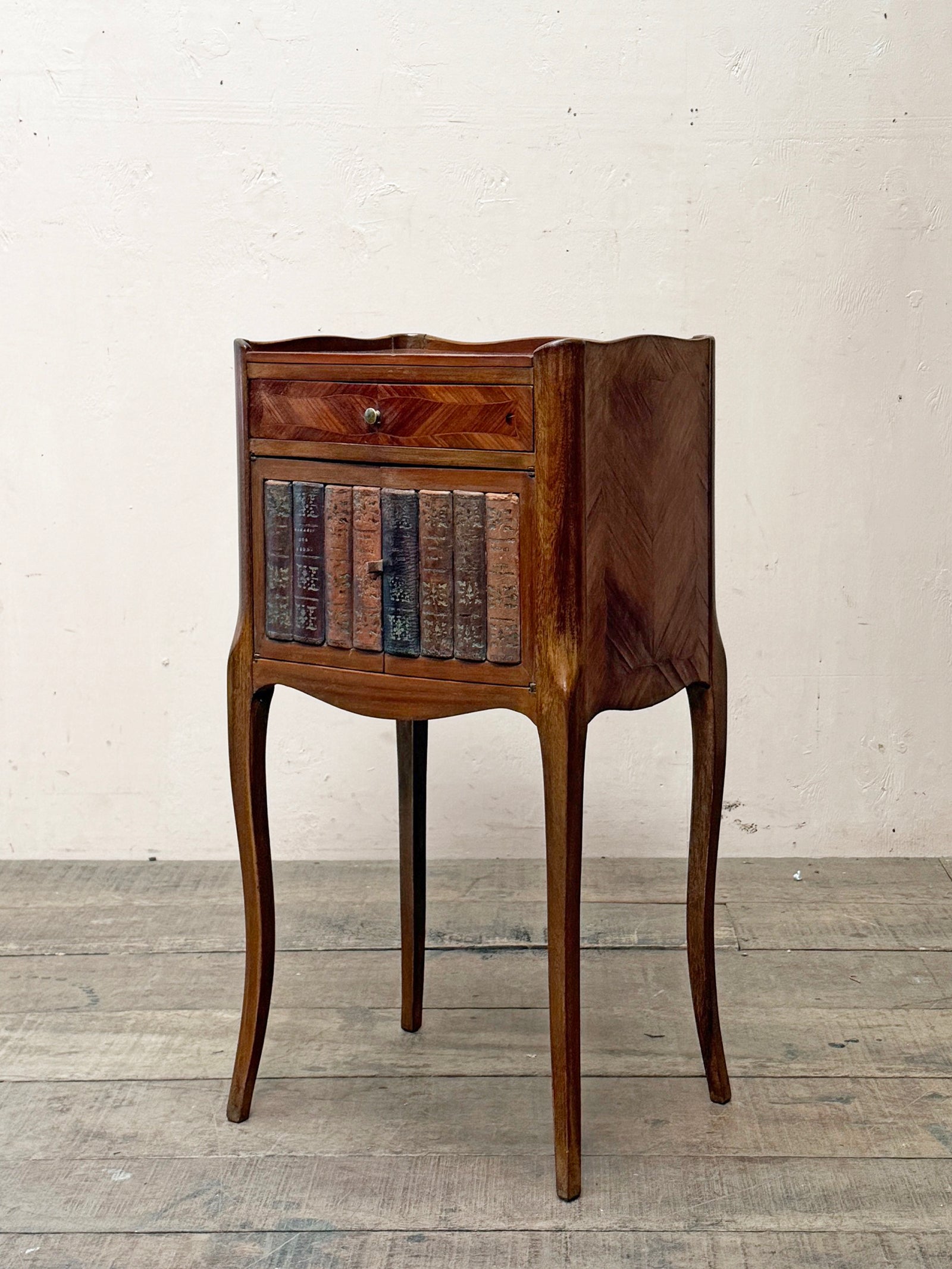 Book fronted bedside cabinet