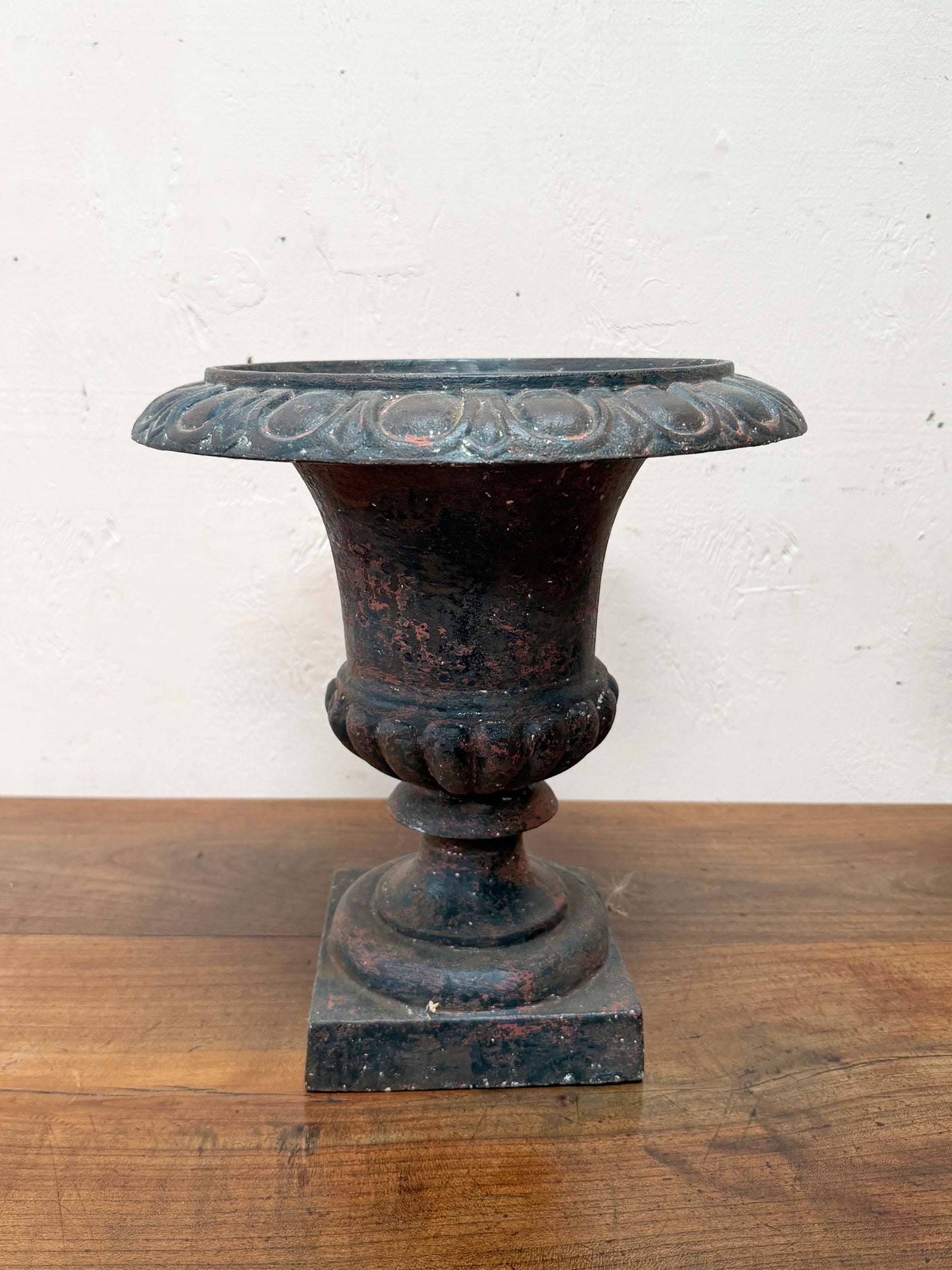 Pair of iron urns