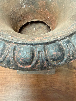 Pair of iron urns