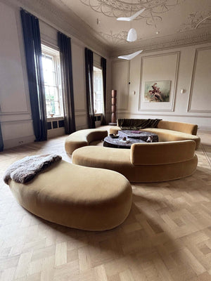 Sofa group in mohair velvet