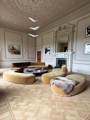 Sofa group in mohair velvet