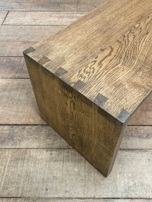 Deep seated bench with dovetail ends