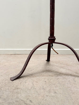 Burgundy coloured standard lamp