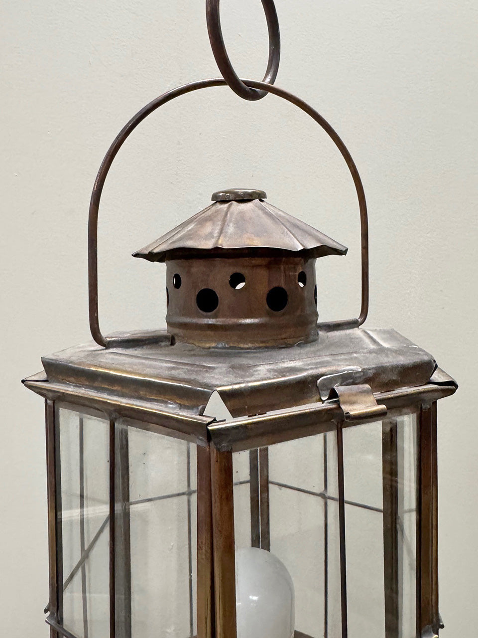 Brass and glass lantern
