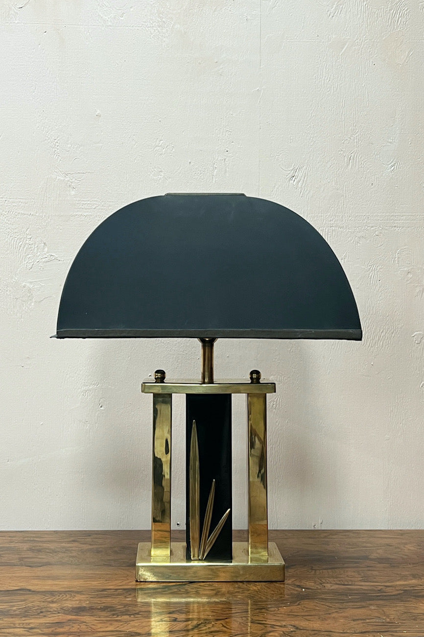 Brass lamp with black shade