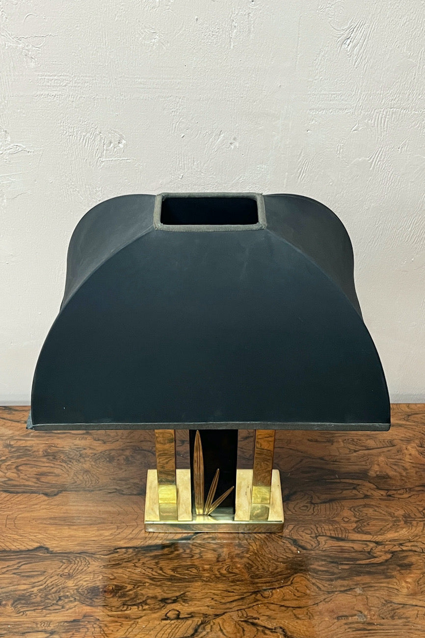 Brass lamp with black shade