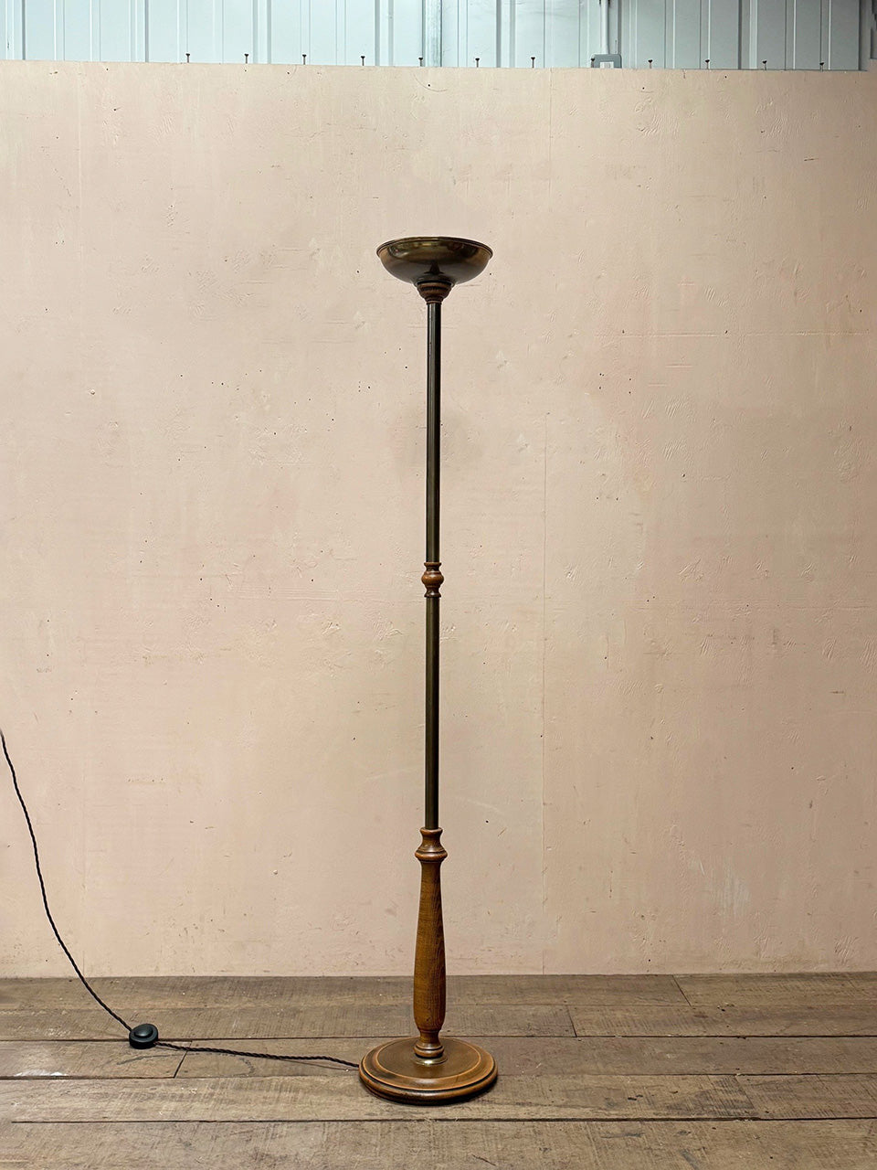 Brass standard lamp
