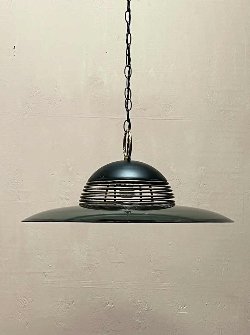 Smoked glass mirror pendant light