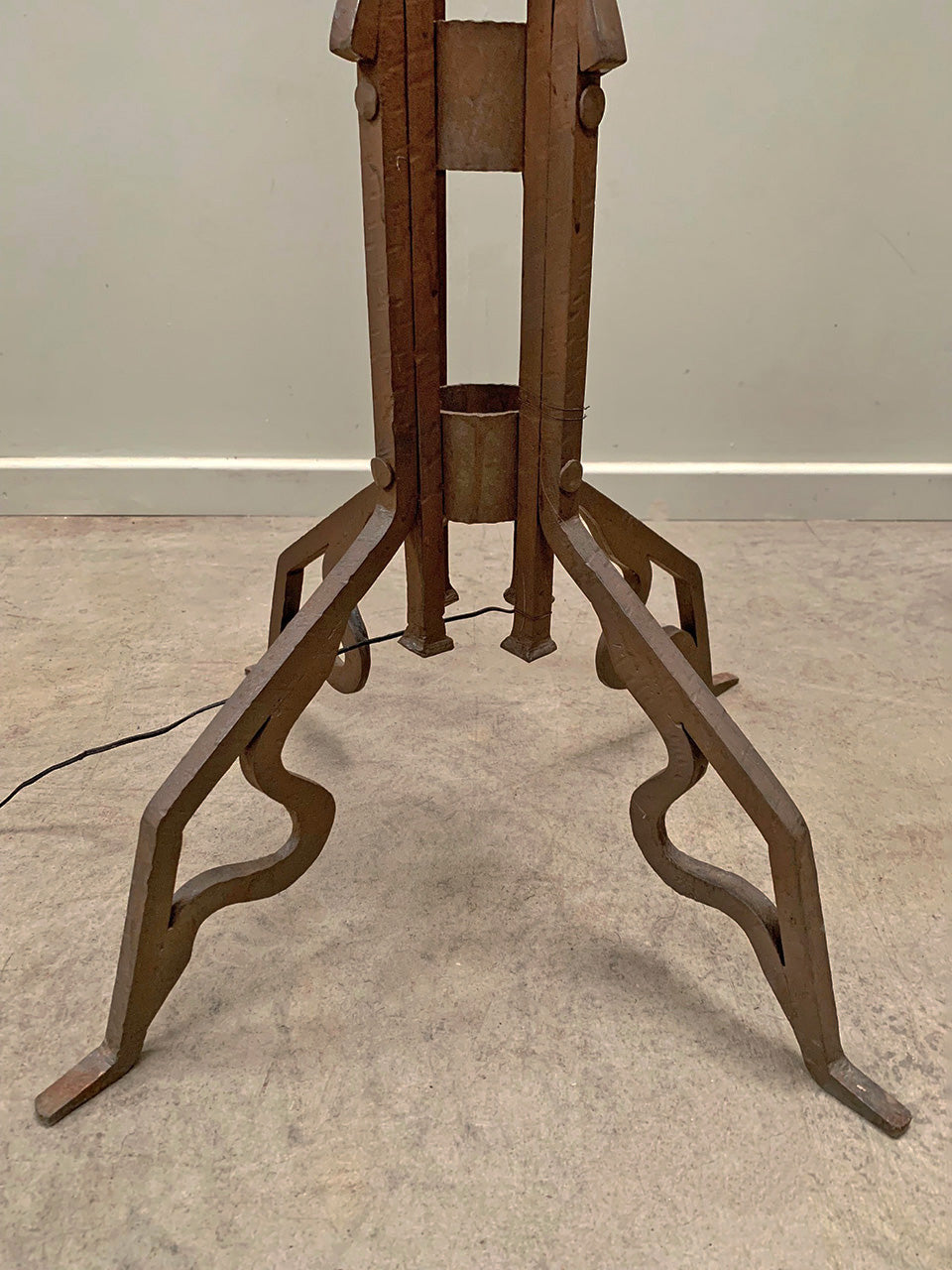 Wrought iron standard lamp