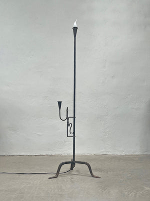 Wrought iron standard lamp